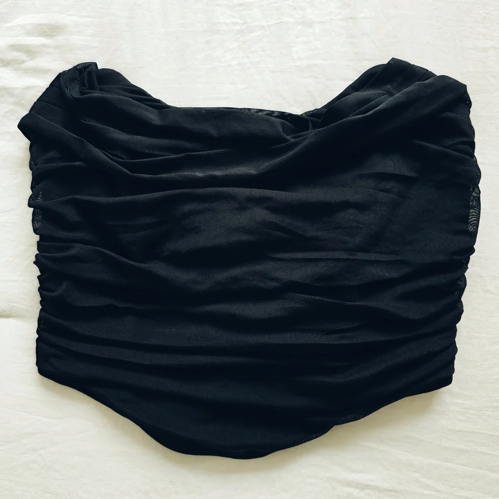 Black Ruched Top - Picture 1 of 3